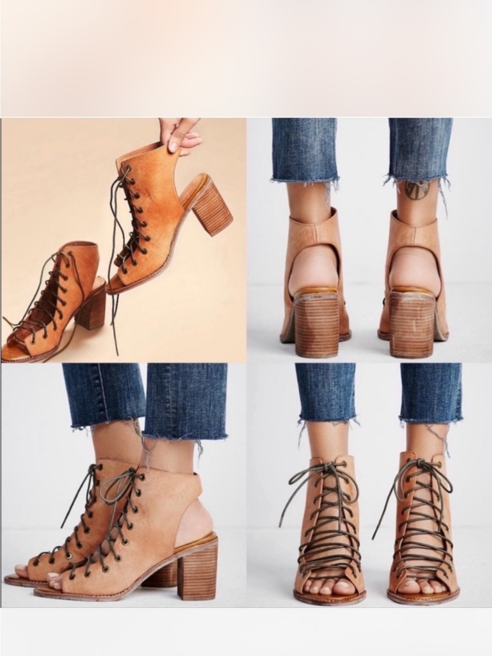 Jeffrey Campbell x Free People Minimal Lace Up Heel Sandal size 9.5